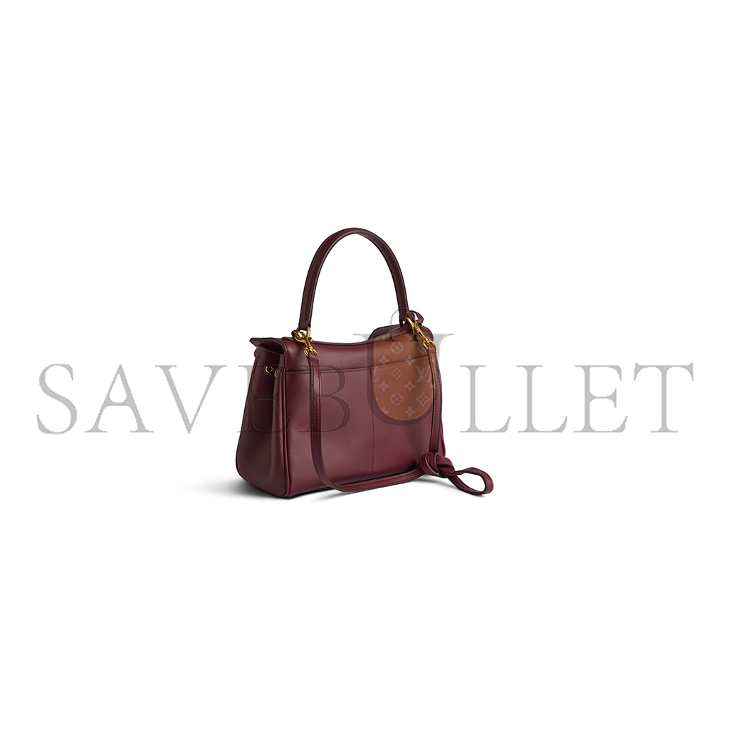 BALENCIAGA WOMEN'S RODEO MINI HANDBAG IN DARK BURGUNDY 7954562AA4V6034 (22.8*9.9*8.3cm)